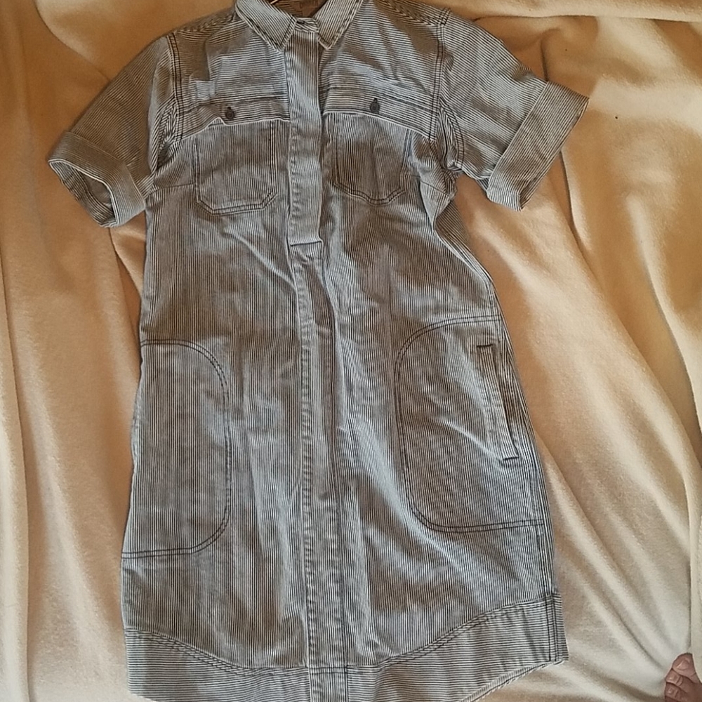 Duluth Trading Company Railroad Striped Shirtdress